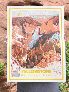 Caroline Clark - Yellowstone National Park 18"x24" Screen Print - 0