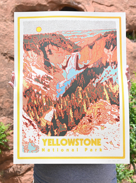 Caroline Clark - Yellowstone National Park 18"x24" Screen Print