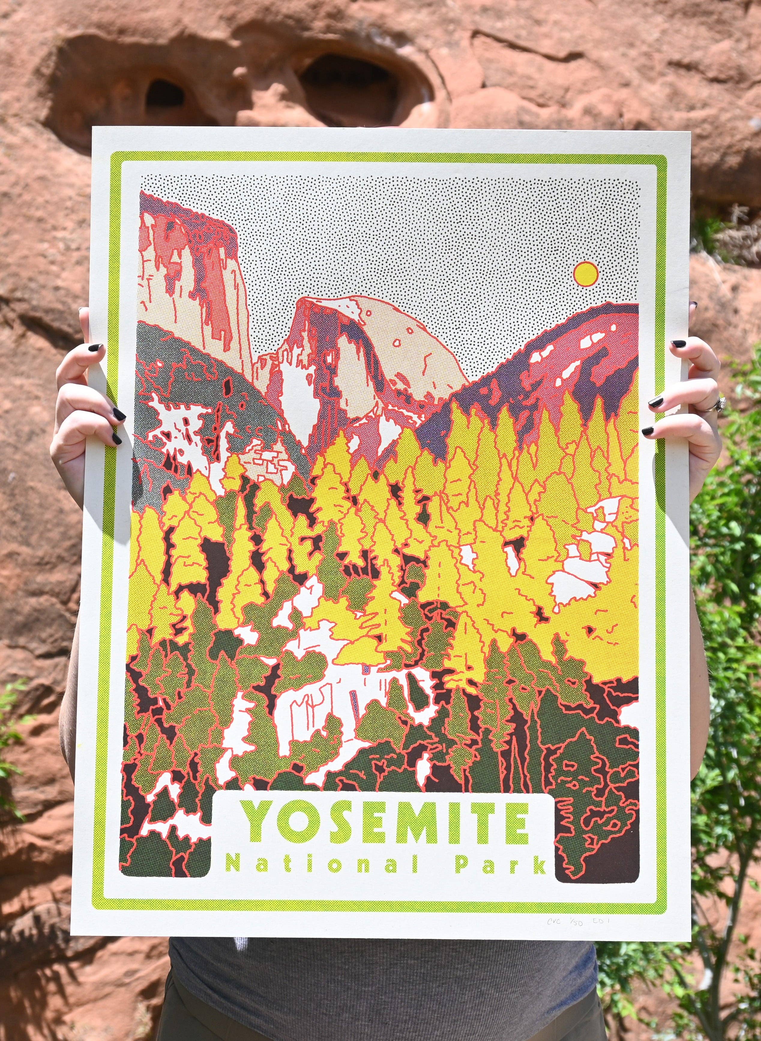 Caroline Clark - Yosemite National Park 18"x24" Screen Print - 0
