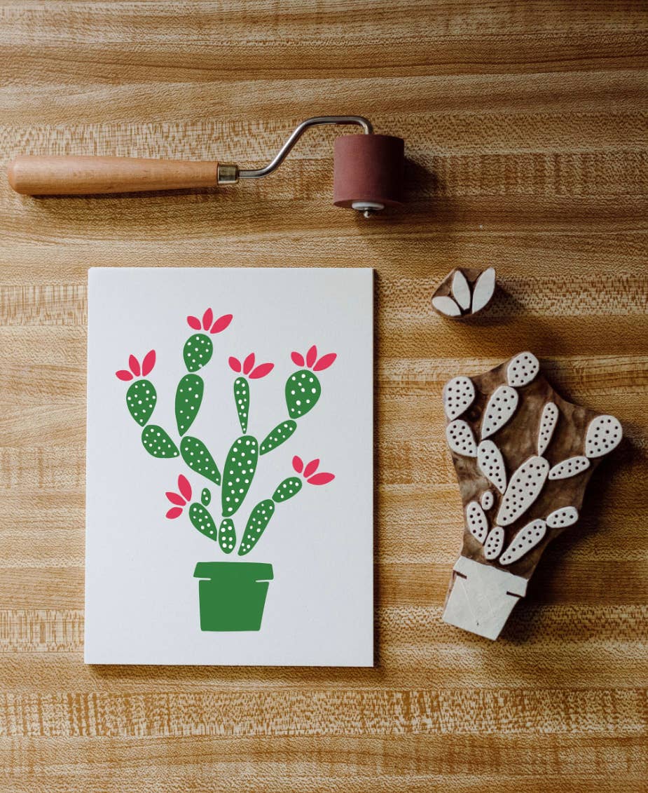 Cate Paper Co. - Blooming Cactus Wood Block Printing kit
