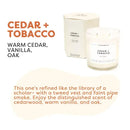 Cedar + Tobacco Glass Tumbler Soy Candle-2