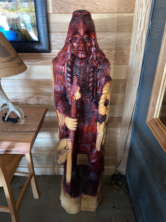 Indian W/Eagle Headdress and Spear