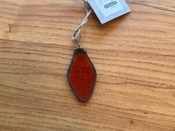 Lost and Found Stained Glass Bulb Ornament: Red