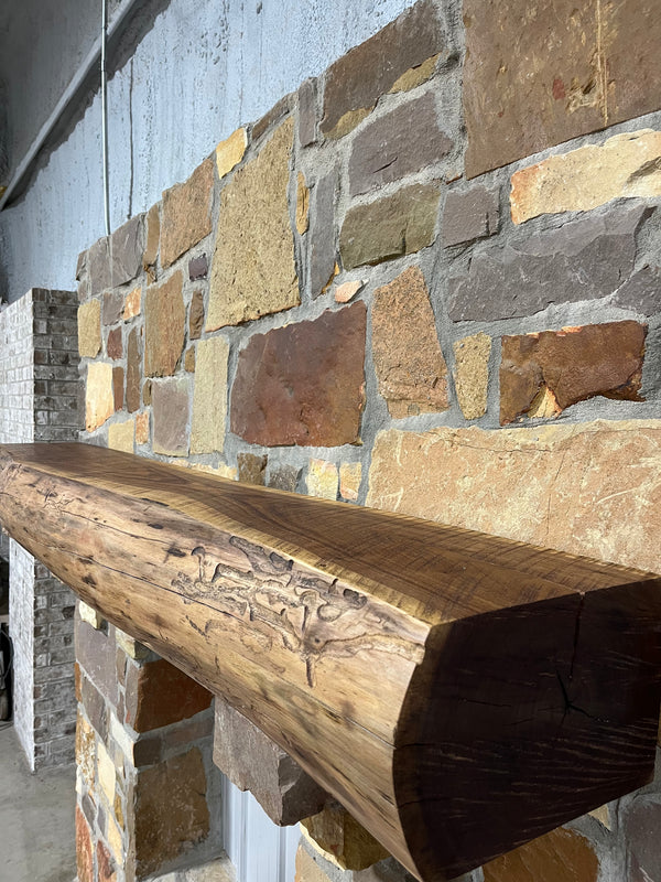 Live Edge Walnut Fireplace Mantel