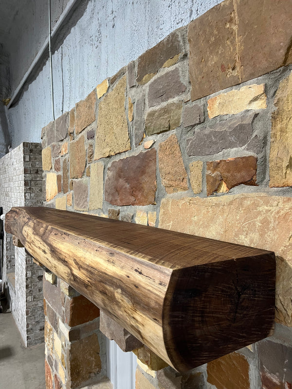 Live Edge Walnut Fireplace Mantel