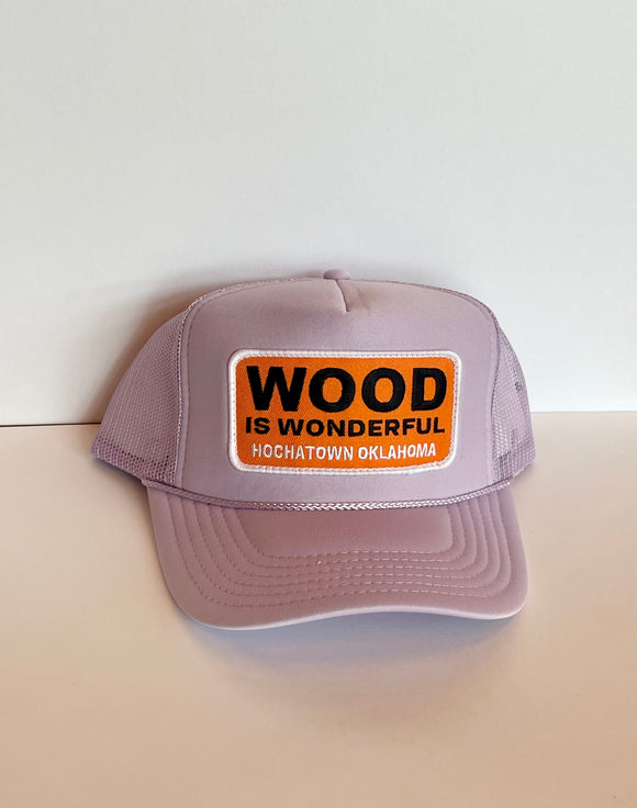 Wood Is Wonderful Hochatown OK Lavender Otto Trucker Hat