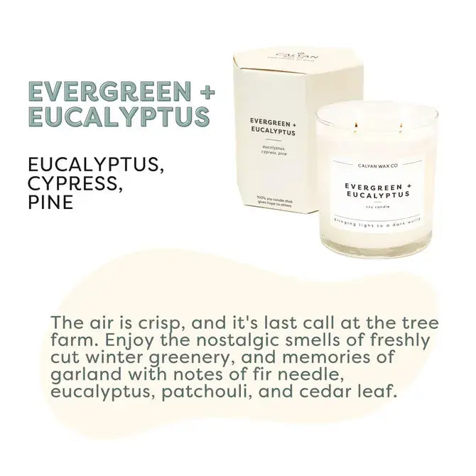 Evergreen + Eucalyptus Glass Tumbler Soy Candle - 0