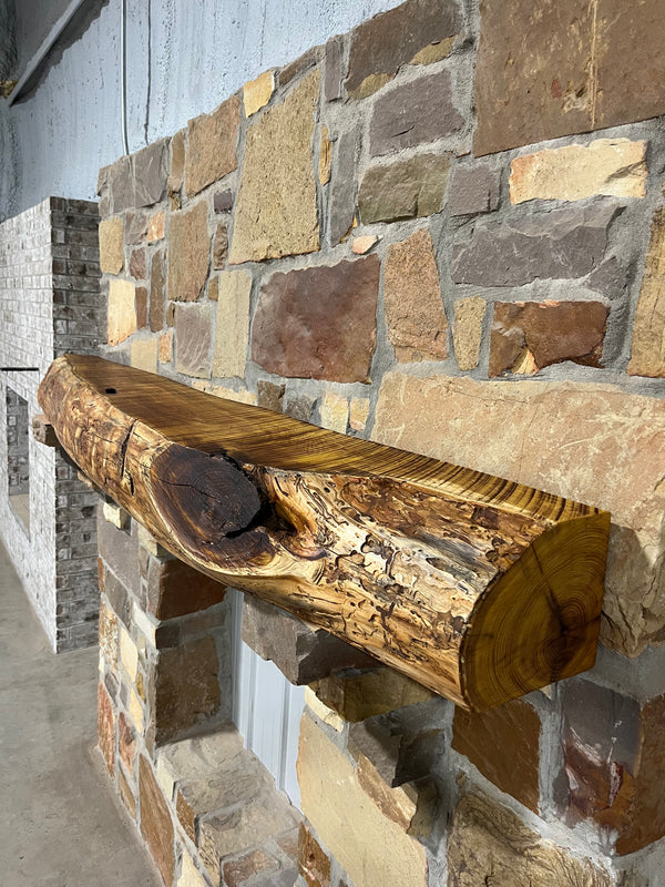 Live Edge Bois D' Arc Fireplace Mantel