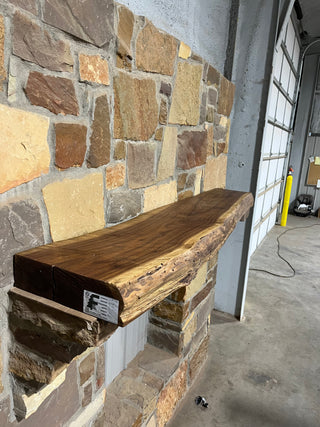 Live Edge Walnut Fireplace Mantel