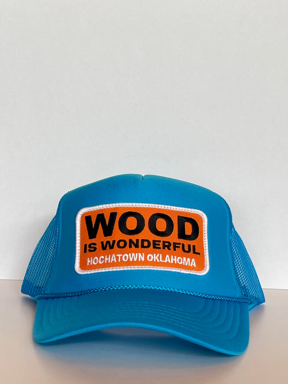 Wood Is Wonderful Hochatown OK Blue Otto Trucker Hat