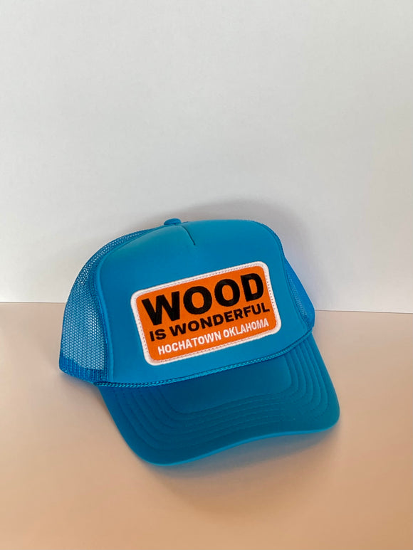 Wood Is Wonderful Hochatown OK Blue Otto Trucker Hat