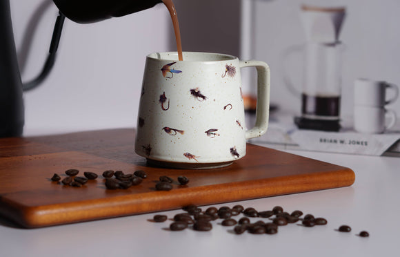 Artsy Em - Fly Fisher's Haven Stoneware Mug: No Coasters