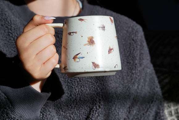 Artsy Em - Fly Fisher's Haven Stoneware Mug: No Coasters