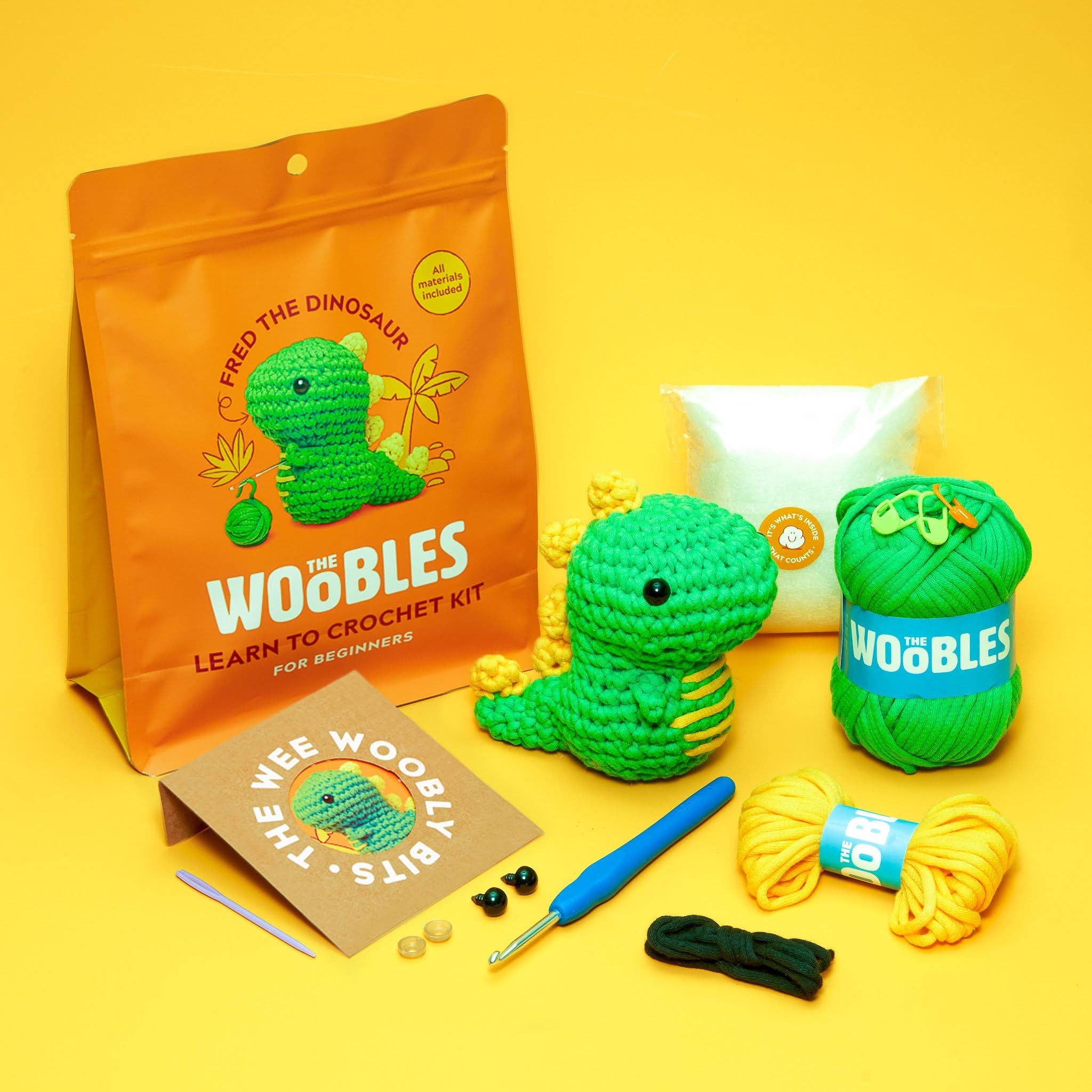 Fred the Dinosaur Beginner Crochet Kit - 0