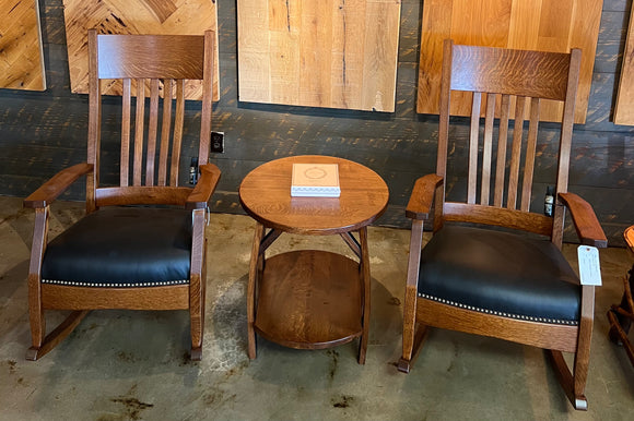 Mission Rocker Texas Black Leather