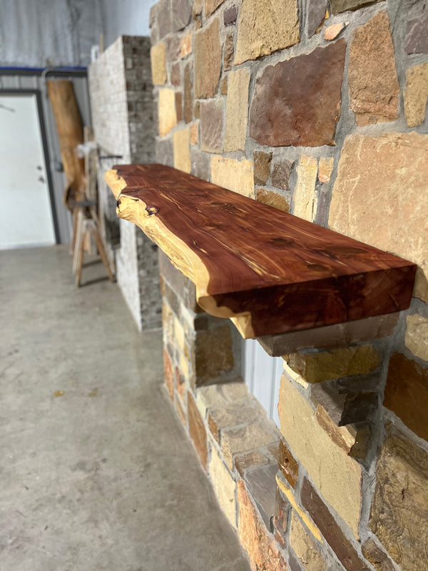 Live Edge Cedar Fireplace Mantel