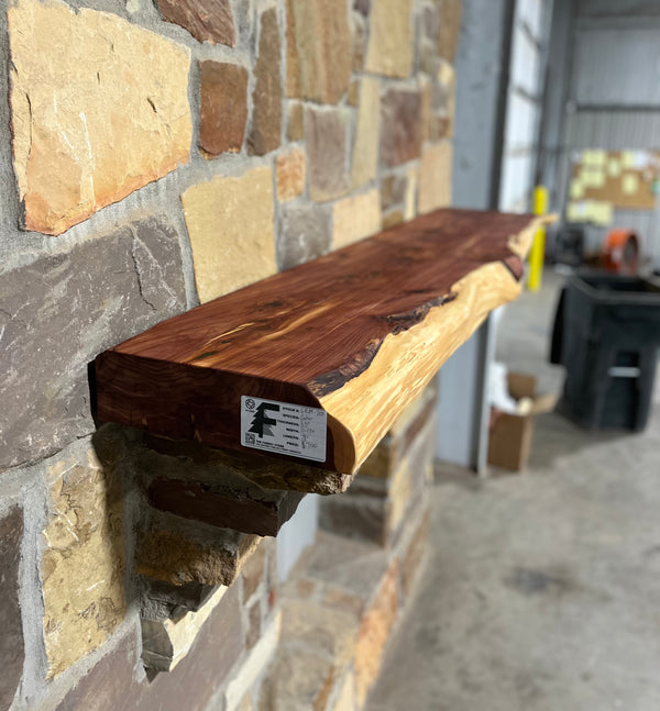 Live Edge Cedar Fireplace Mantel