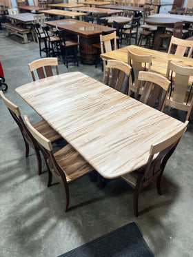 Galveston Table Set - Wormy Maple Top W/ Rustic Walnut