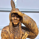 Indian Hunter with Rifle Carving-1