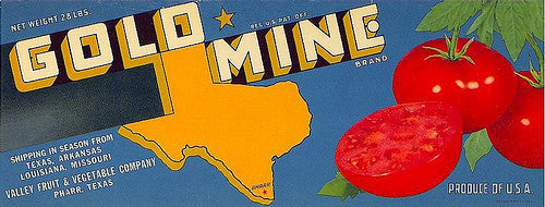 Gold Mine Tomato Crate Label