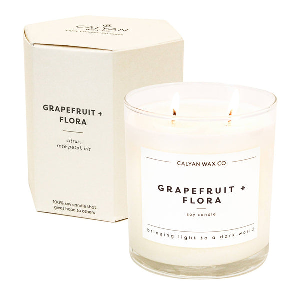 Calyan Wax Co. - Grapefruit + Flora Glass Tumbler Soy Candle