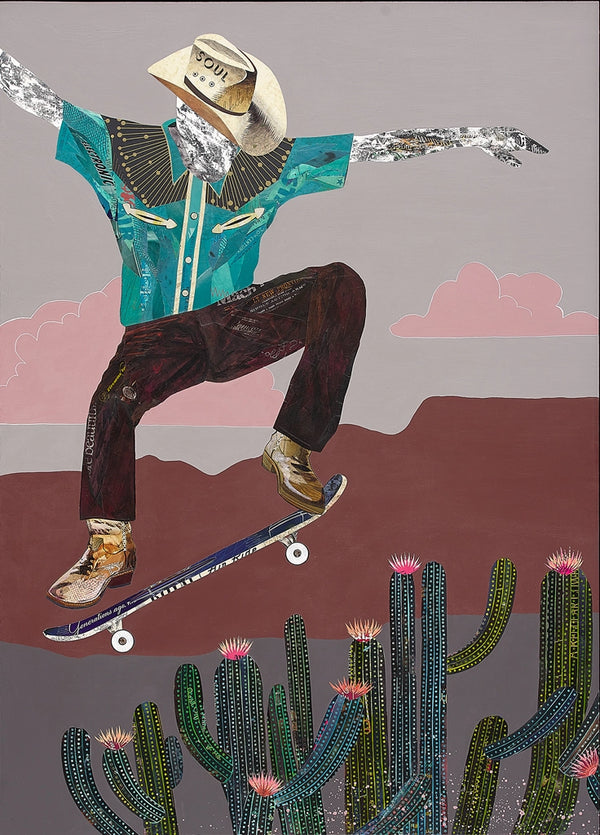 Dolan Geiman - Art Print | Skateboard Cowboy Wall Art | Cactus Rodeo 16 X 20