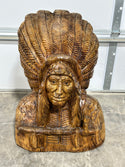 Indian Headdress Full Bust Carving