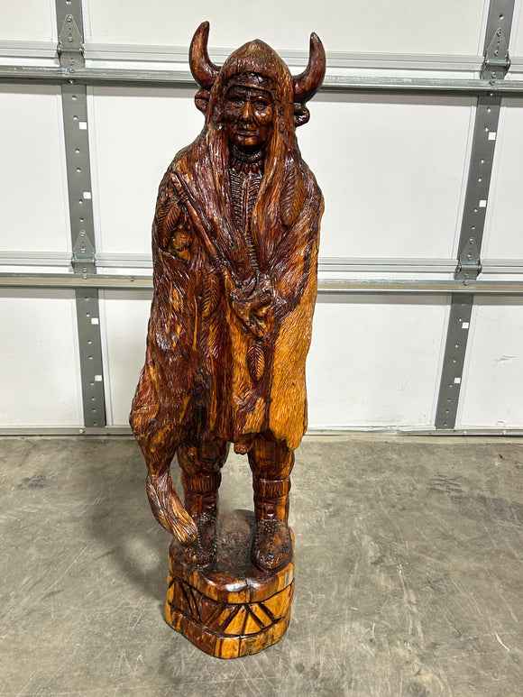 Indian Full Body with Horns Carving