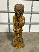 Indian Full Body with Axe and Pipe Carving-1