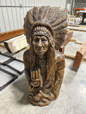 Indian Headdress Full Bust with Cigars Carving