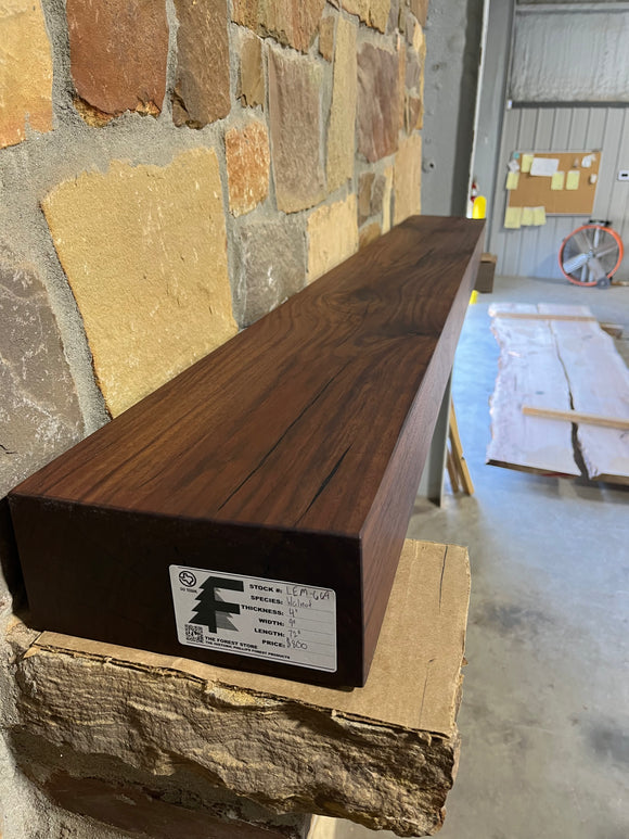 Live Edge Walnut Fireplace Mantel