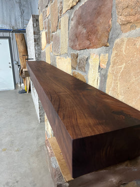 Live Edge Walnut Fireplace Mantel - 0