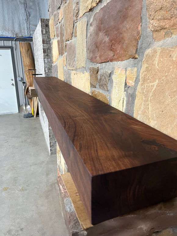 Live Edge Walnut Fireplace Mantel