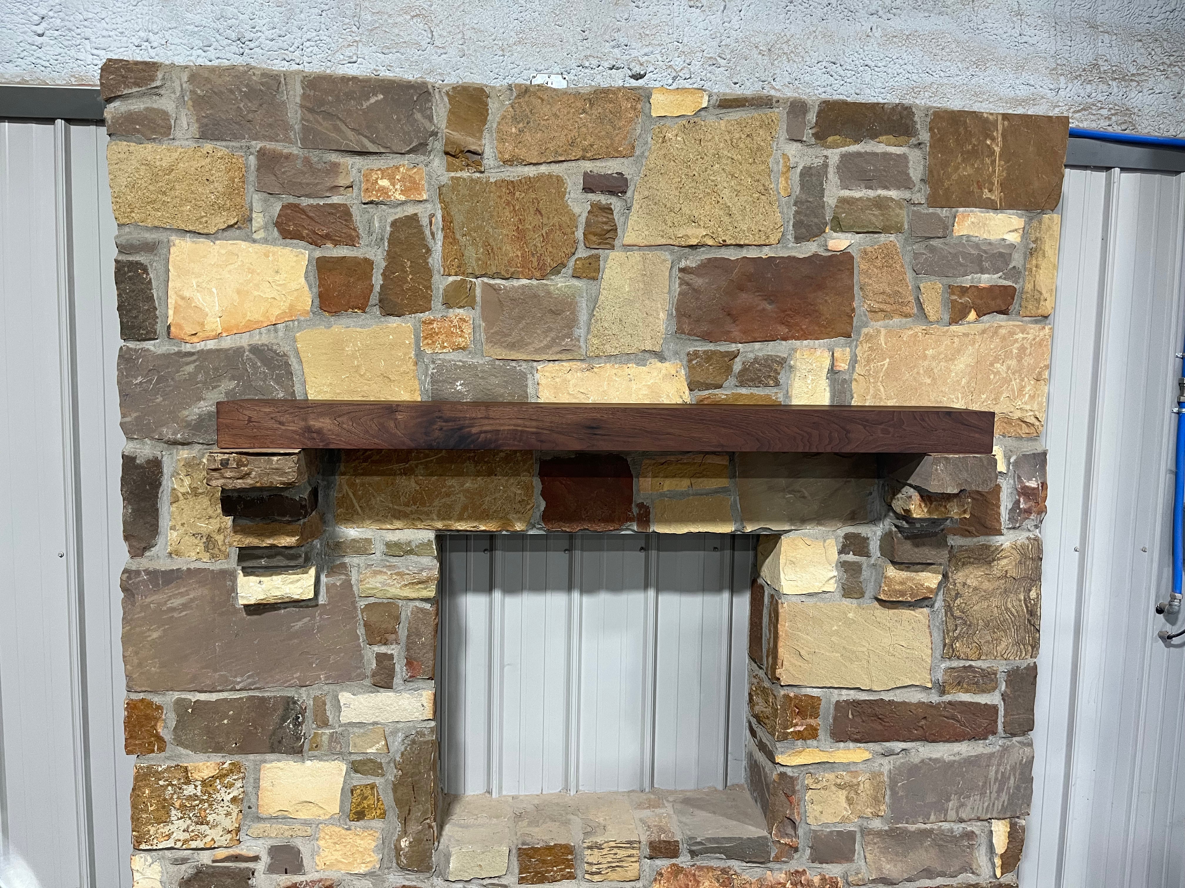 Live Edge Walnut Fireplace Mantel