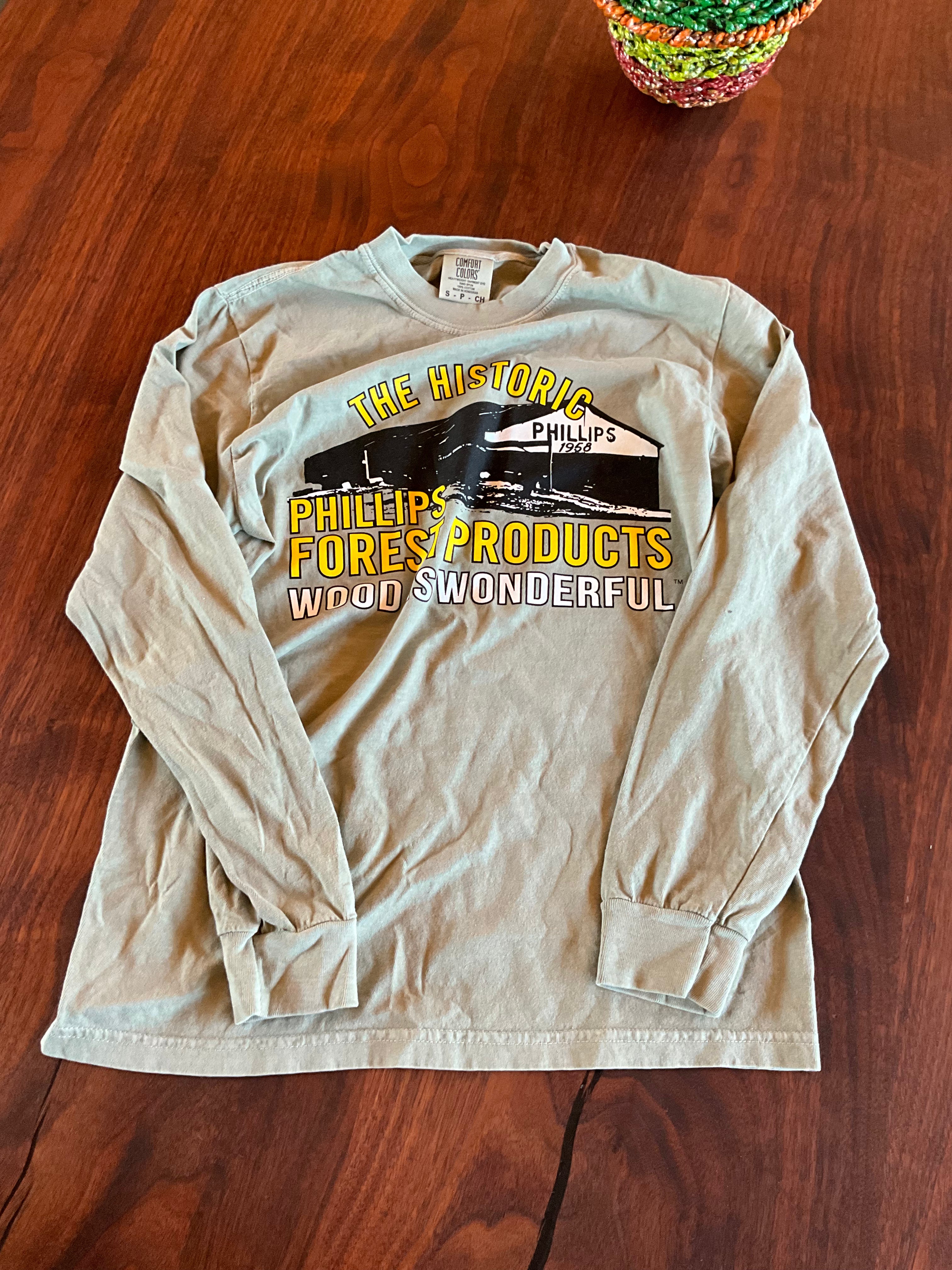 The Historic Phillips Forest Products large long sleeve| olive