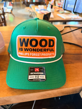 Wood Is Wonderful Kelly Green Richardson Trucker Hat