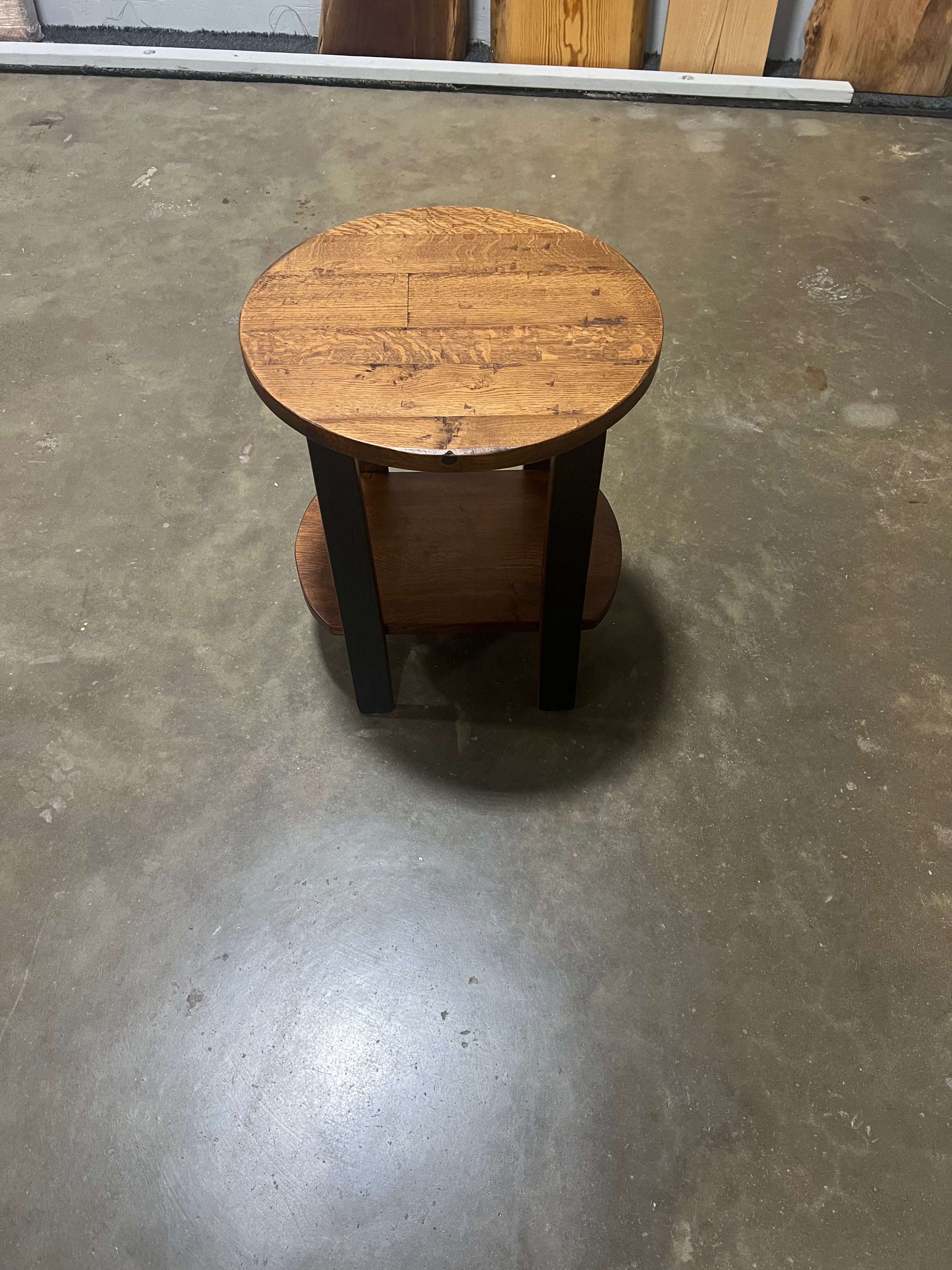 Round Quartersawn White Oak  End Table - 0