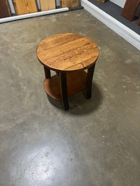 Round Quartersawn White Oak  End Table