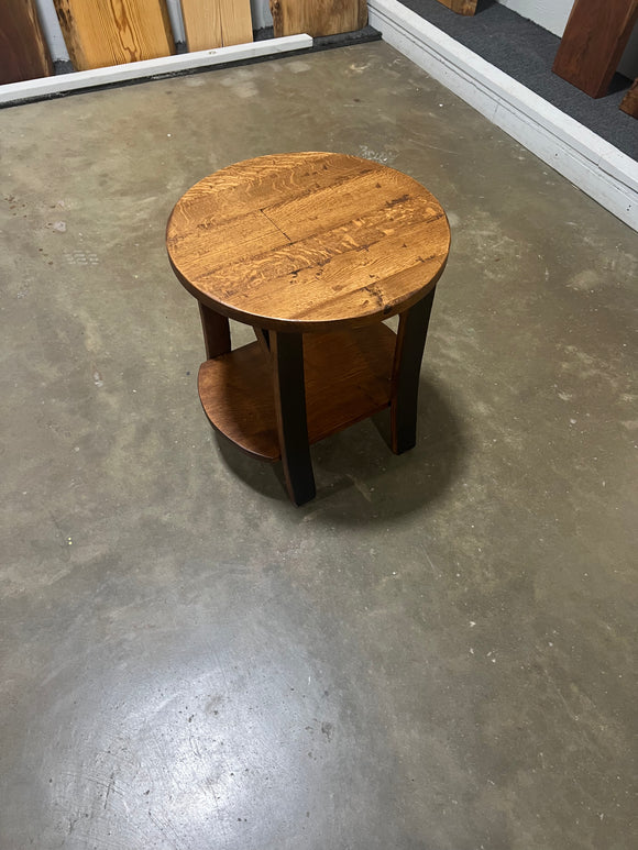 Round Quartersawn White Oak  End Table