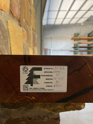 Live Edge Cedar Fireplace Mantel