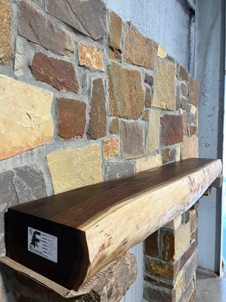 Live Edge Walnut Fireplace Mantel
