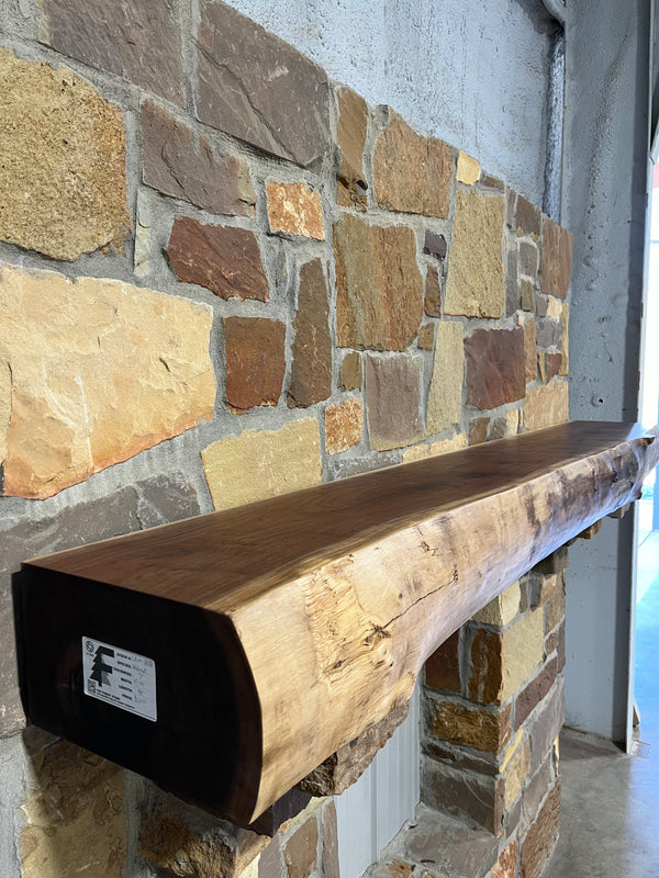 Live Edge Walnut Fireplace Mantel