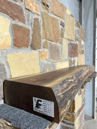Live Edge Walnut Fireplace Mantel