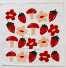 Julie Peach - Berry Shroom on White Tea Towel - 100% Cotton-1