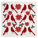 Julie Peach - Cardinals & Botanic - Christmas Cotton Tea Towel