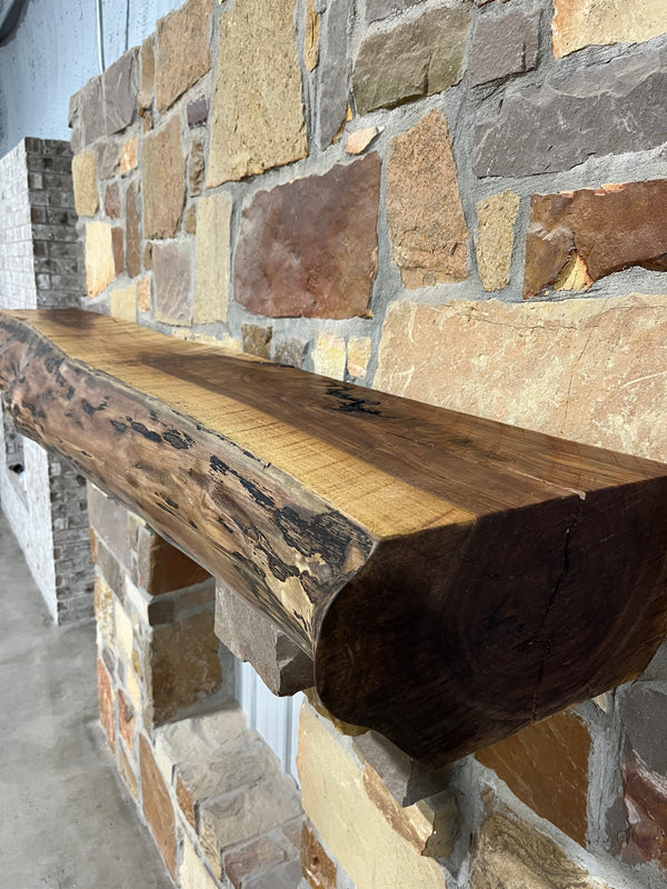 Live Edge Walnut Fireplace Mantel