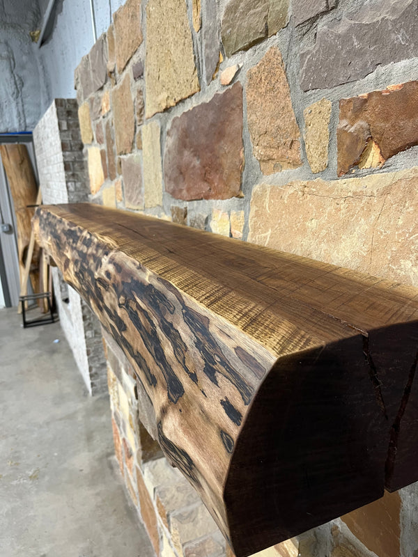 Live Edge Walnut Fireplace Mantel