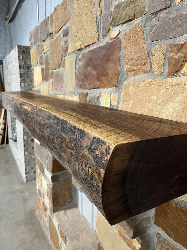 Live Edge Walnut Fireplace Mantel