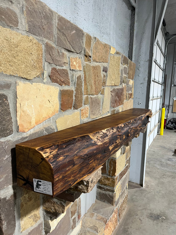 Live Edge Bois D' Arc Fireplace Mantel