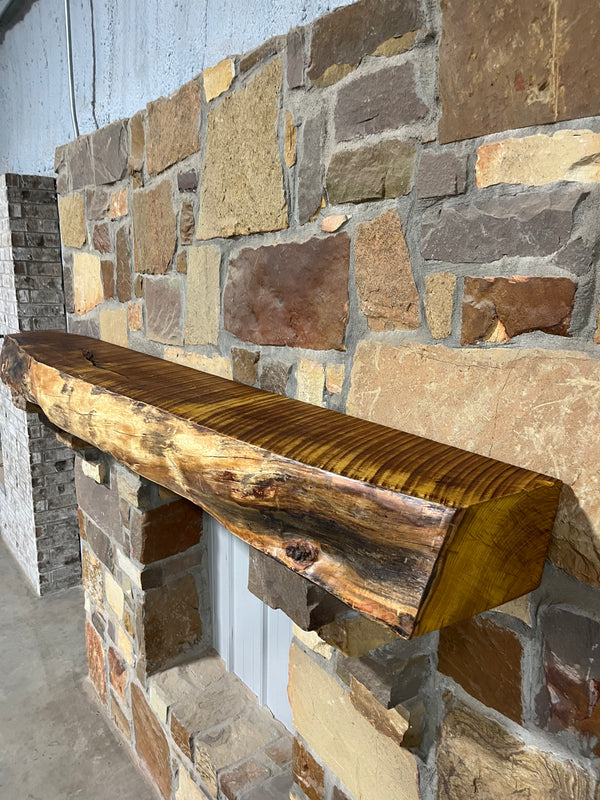 Live Edge Bois D' Arc Fireplace Mantel